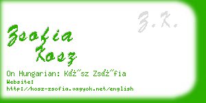 zsofia kosz business card